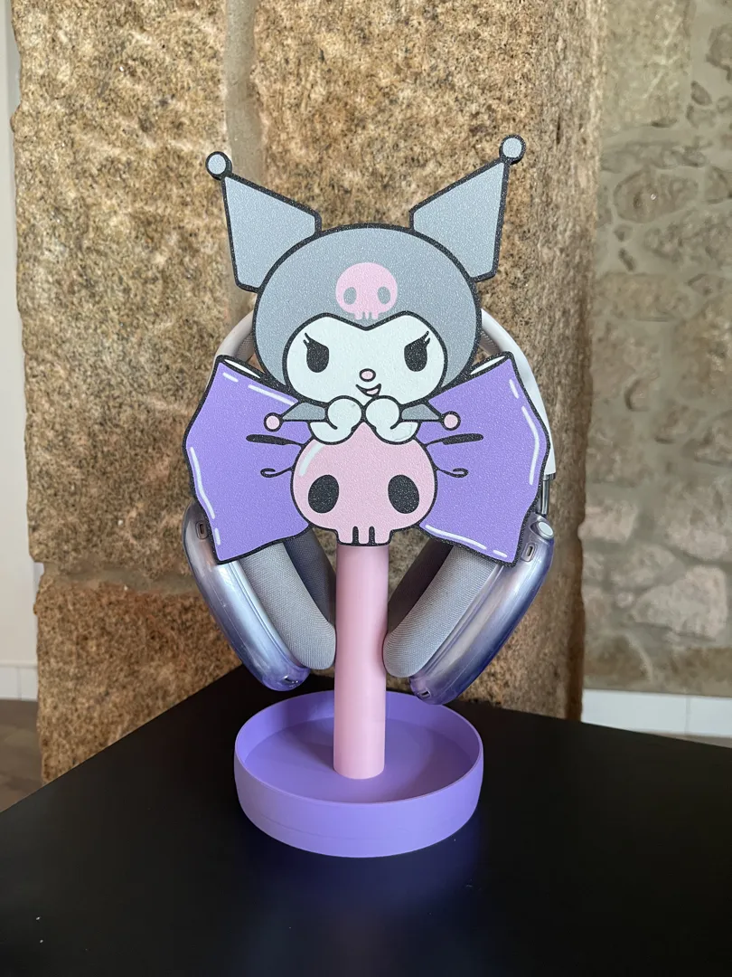 Suporte para Headset Kuromi com Laço