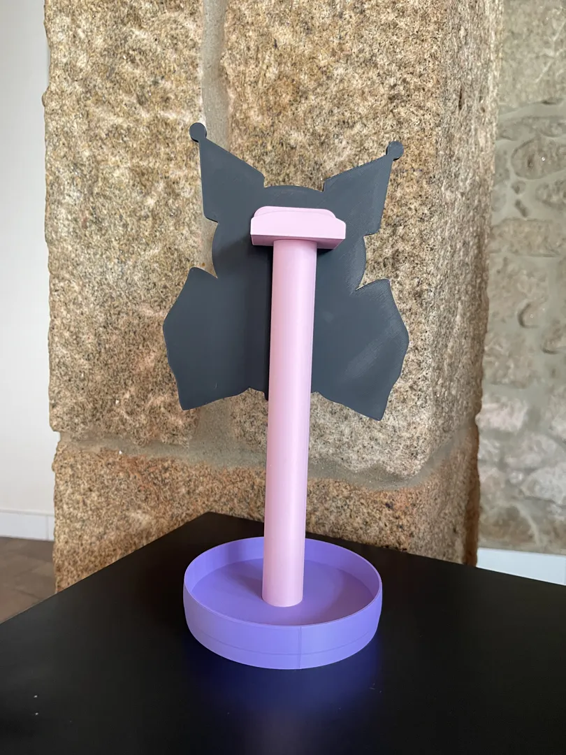 Suporte para Headset Kuromi com Laço