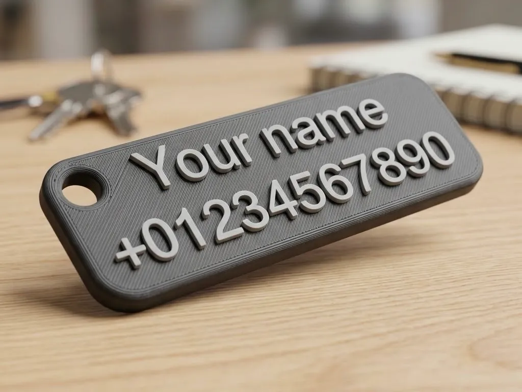 Chaveiro Personalizável — Contato em 2 Linhas