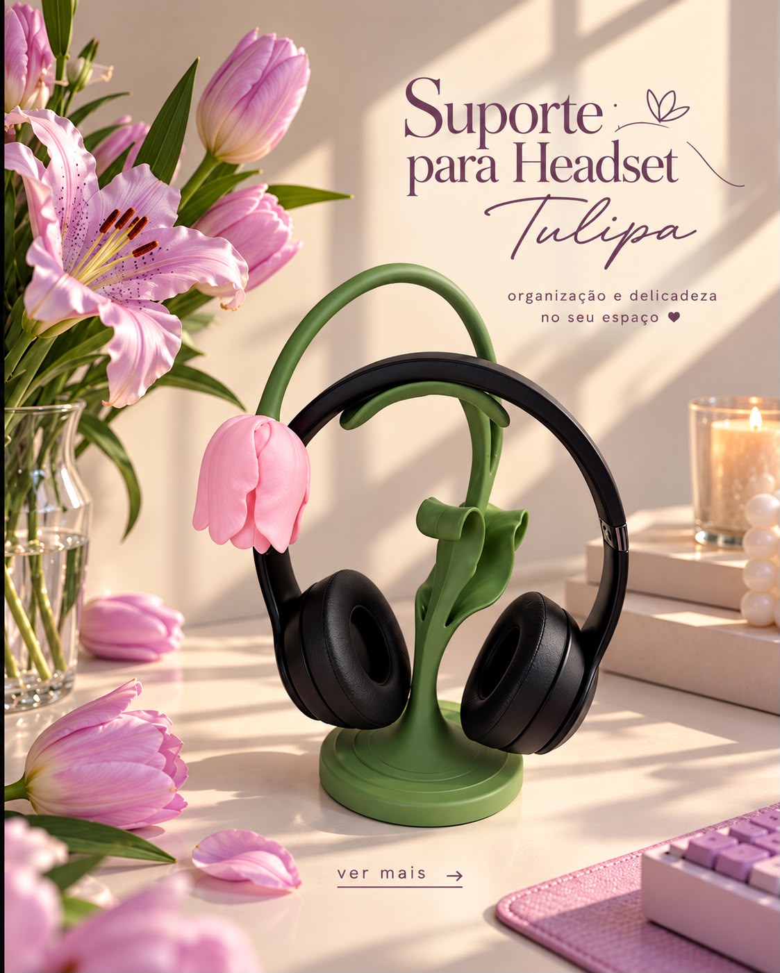 Suporte para headset tulipa