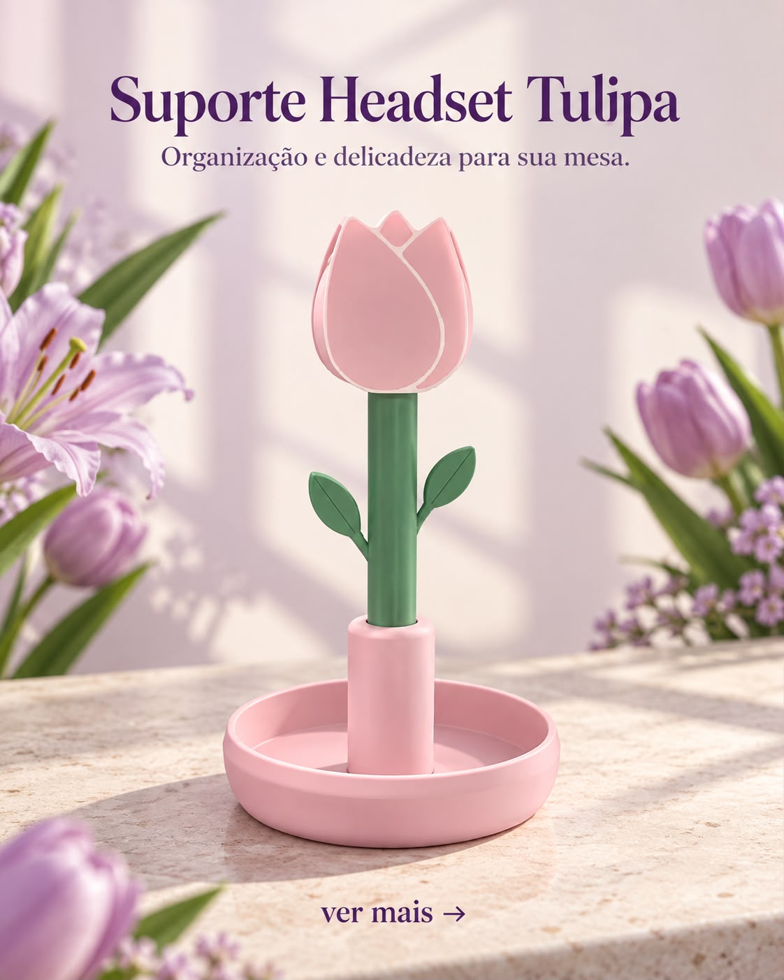Suporte para Headset Flor