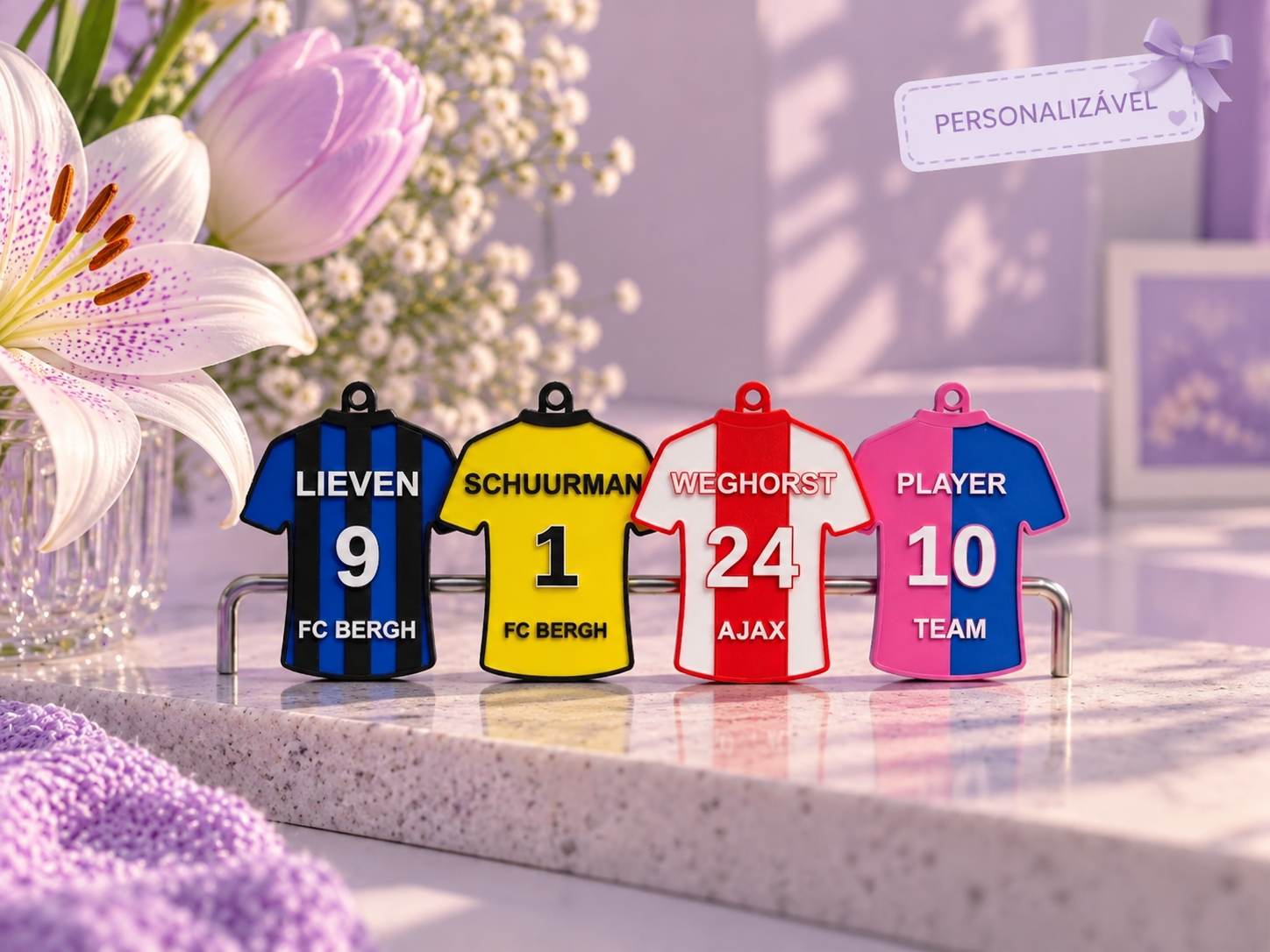Chaveiro de Camisa de Futebol Personalizável