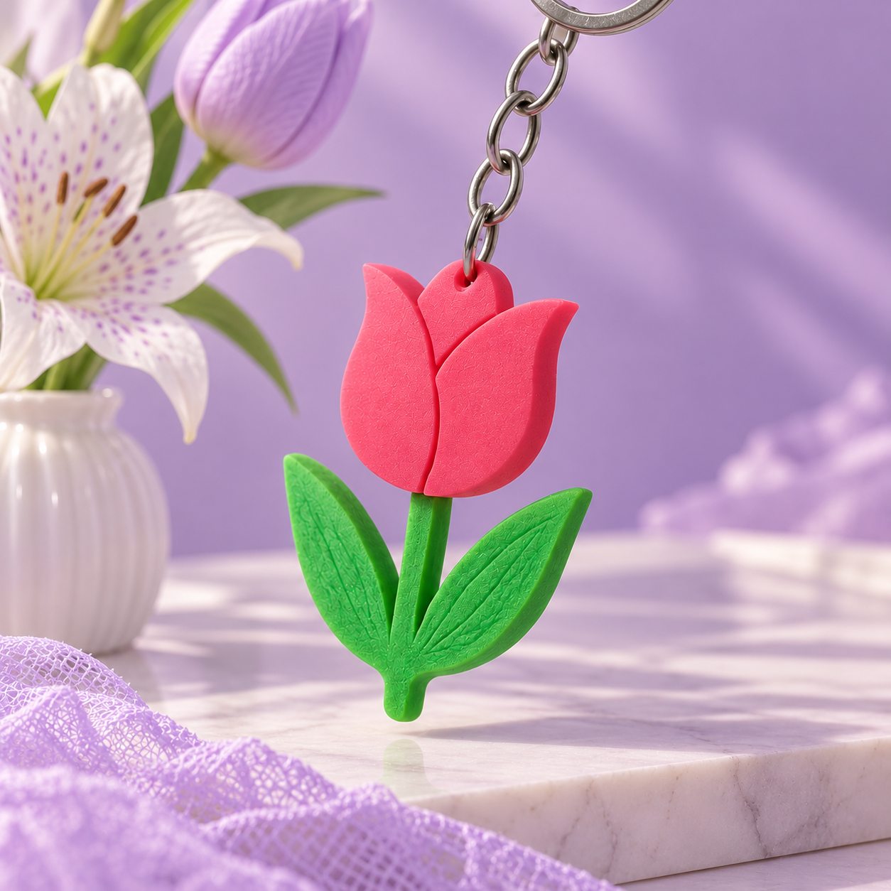 Chaveiro de tulipa