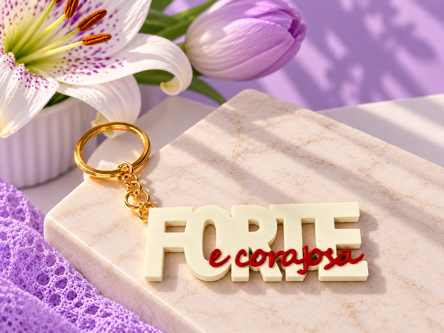 Chaveiro Forte e corajosa